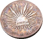 moneda republicana de México con gorro frigio
