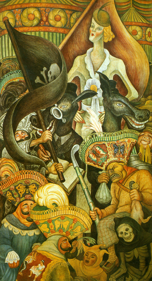 Carnaval de la vida mexicana. Fresco de Diego Rivera